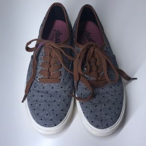 Austin Tennis Shoes Navy with dark navy polka dots
